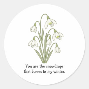 Redonda Pegatina Wonky Zoo Lovely Snowdrops