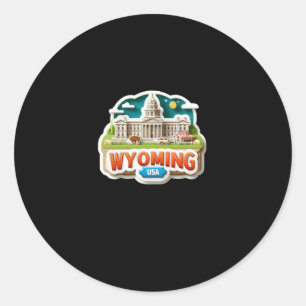 Redonda Pegatina Wyoming