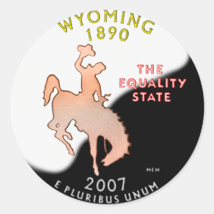 Redonda Pegatina Wyoming