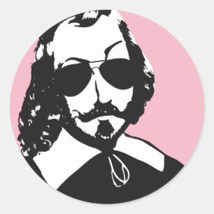 Redonda Pegatina x20 Samuel Champlain Hipster gafas