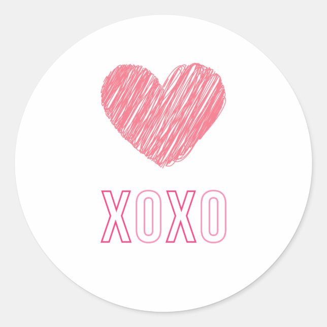 Redonda pegatina "XOXO" (Anverso)