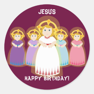 Redonda Pegatina y Personalizar de cumpleaños de Jesús