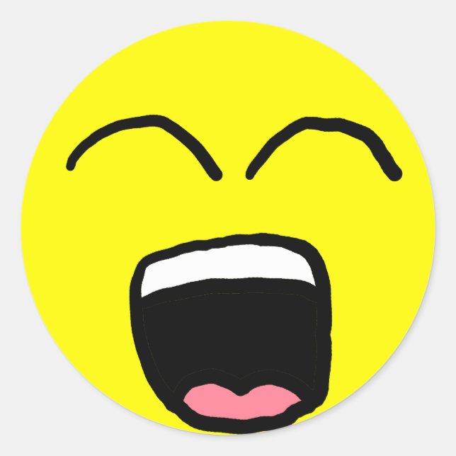 Redonda Pegatina Yawning (Anverso)