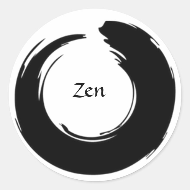 Redonda Pegatina Zen negro (Anverso)