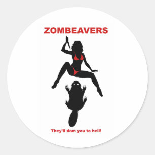 Redonda Pegatina ZOMBEAVERS