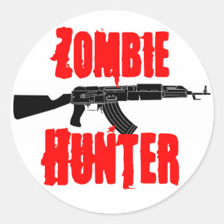 Redonda Pegatina Zombie Hunter