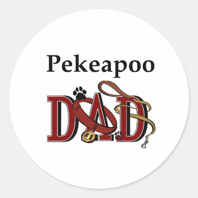 Redonda Pekeapoo Dad Pegatina (Anverso)