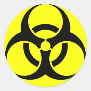 Redonda ¡Peligro! Pegatina