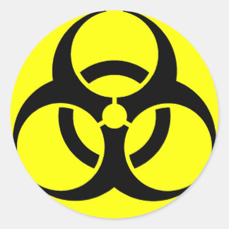 Redonda ¡Peligro! Pegatina