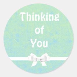Redonda Pensando en ti Verde azulado y Pegatina de la curv
