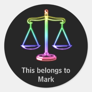 Redonda Pensar en la justicia - pegatina de Derecho