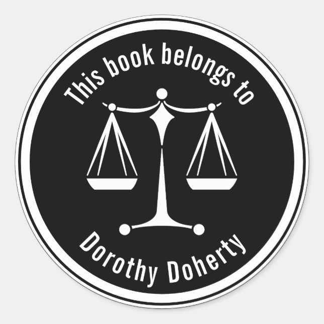 Redonda Pensar en la justicia - pegatina de Derecho (Anverso)