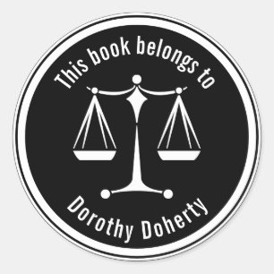 Redonda Pensar en la justicia - pegatina de Derecho