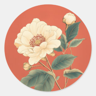 Redonda Peony Serenity Pegatina