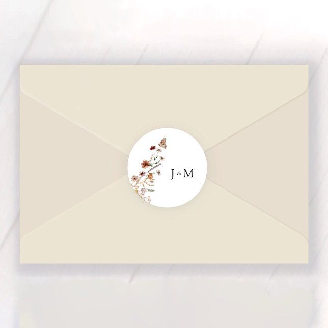 Redonda Pequeño Boda de Flores Silvestres Pegatina redondo (Subido por el creador)