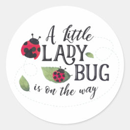 Redonda Pequeño Pegatina de Baby Shower Ladybug