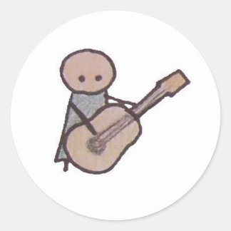 Redonda Pequeño pegatina de guitarra