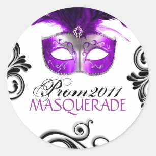 Redonda Pequeño - Pegatina de mascarada con clase