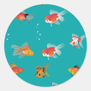 Redonda Pequeño Pegatina de pescado