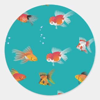 Redonda Pequeño Pegatina de pescado