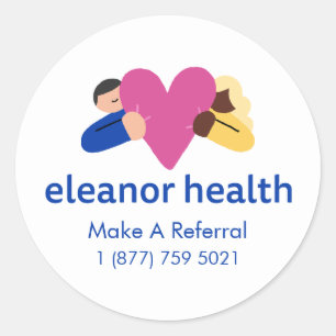 Redonda Pequeño Pegatina de remisión de Eleanor Health (1,