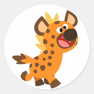 Redonda Pequeño Personalizado Pegatina de Hyena