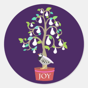 Redonda Perdiz en un Pegatina de árbol permeable