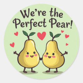 Redonda Perfect Pear: Adorable Pegatina de San Valentín
