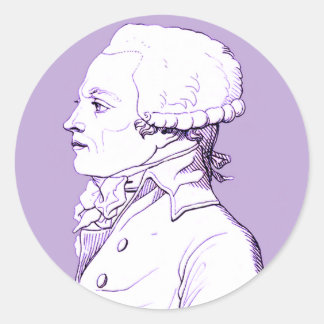 Redonda Perfil de Robespierre en el Pegatina Lavender