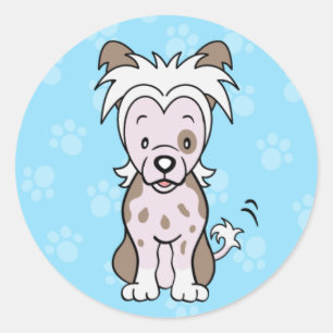 Redonda Perro de caricatura chino Pegatina detenido