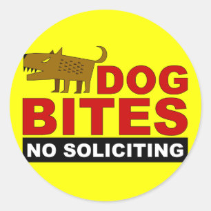 Redonda Perro picado, sin Pegatina solicitante