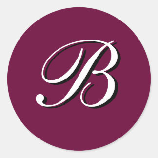 Redonda Personalizable "B" del Pegatina del monograma