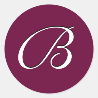 Redonda Personalizable "B" del Pegatina del monograma