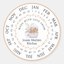 Personalizable hecho con amor Cocina Pegatina de c