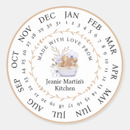 Redonda Personalizable hecho con amor Cocina Pegatina de c