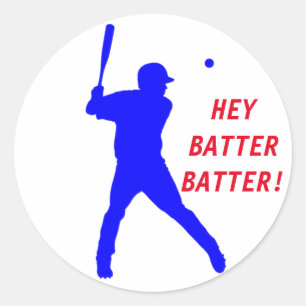 Redonda Personalizable Pegatina de béisbol con bateador