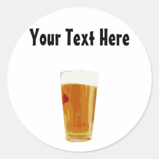 Redonda Personalizable Pegatina de vidrio de cerveza dorad