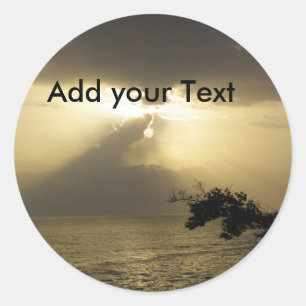 Redonda Personalizable Pegatina jamaiquino del atardecer