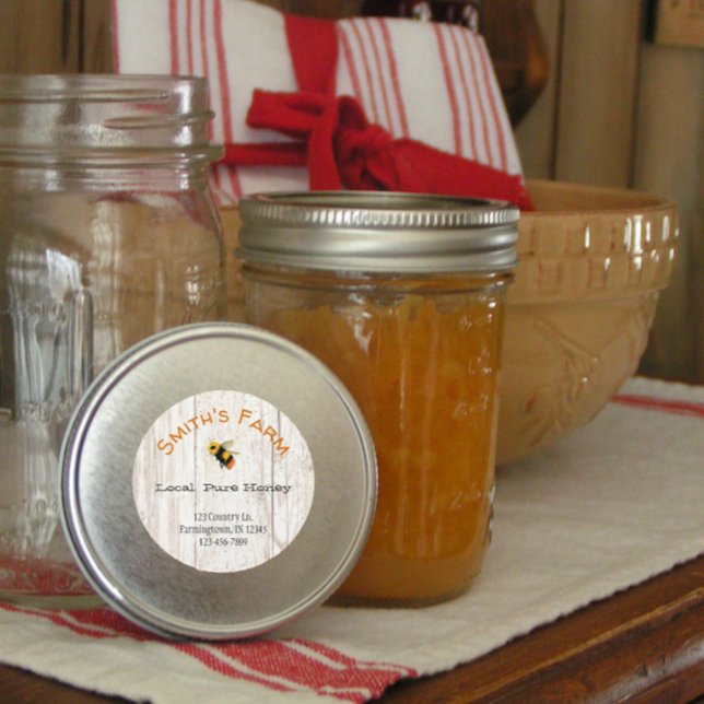 Redonda Personalizado acuarela Abeja miel Pegatina redondo (Subido por el creador)