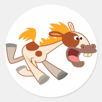 Redonda Personalizado animado Pegatina de caballos Pinto
