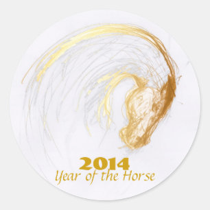 Redonda Personalizado Año de Caballo Chino Pegatina de Cum