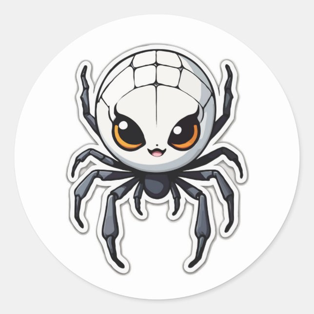 Redonda Personalizado  Araña Pegatina - Un Arachnid Amigab (Anverso)
