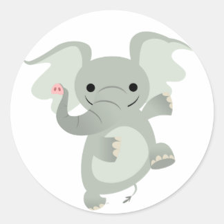Redonda Personalizado bailarina Elephant Pegatina
