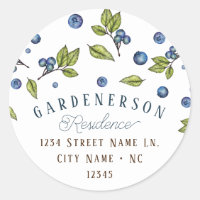 Personalizado Blueberry Pegatina redondo clásico