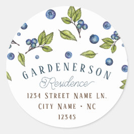 Redonda Personalizado Blueberry Pegatina redondo clásico