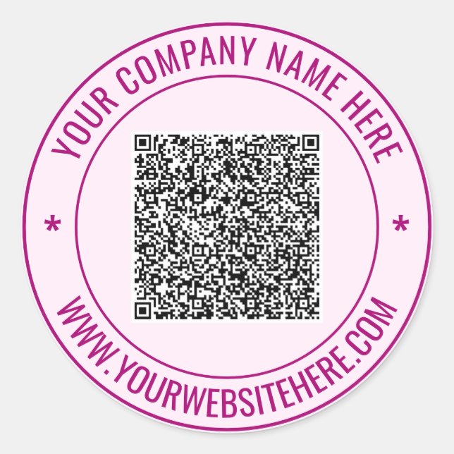 Redonda Personalizado Código QR Pegatina de redondeo de te (Anverso)