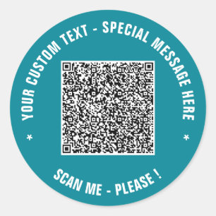 Redonda Personalizado Código QR Pegatina de texto plantill