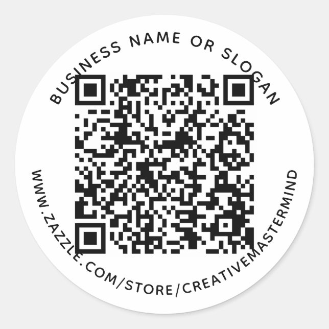 Redonda Personalizado Código QR Pegatina promocional para  (Anverso)