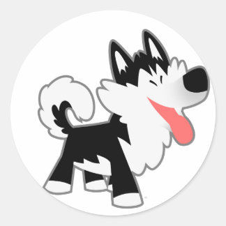 Redonda Personalizado curado Siberian Husky Pegatina