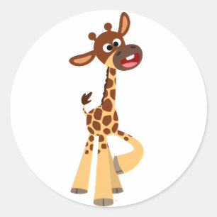 Redonda Personalizado Cute Baby Giraffe Pegatina